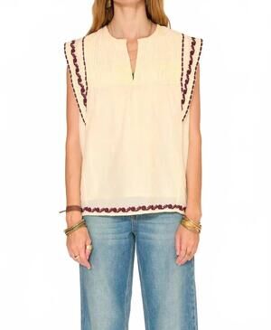 NEW MKT STUDIO holia embroidered top in natural